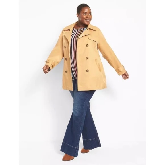 Lane Bryant Camel Tan Short Trench Coat - Picture 2 of 13